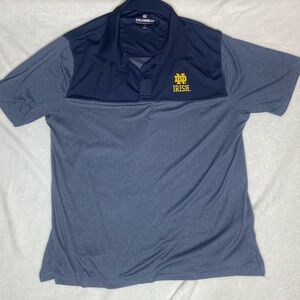 Colosseum Men's Heathered Gray/Navy Notre Dame Fighting Irish Birdie Polo XL